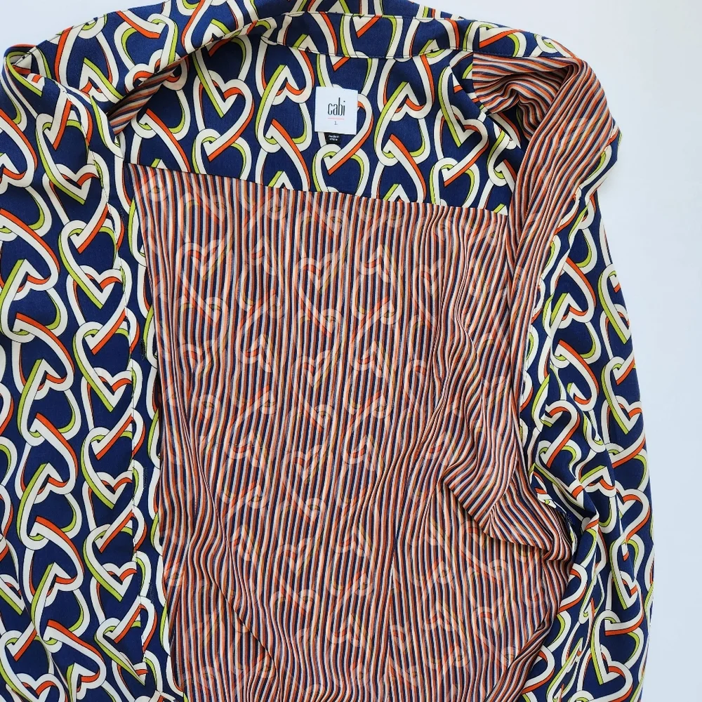 CAbi Amour Shirt Dress Duster Tunic Heart Graphic Sleeveless Button Down Large - Picture 11 of 14